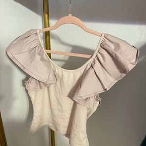 BUCKETLIST tight ruffle sleeve shirt